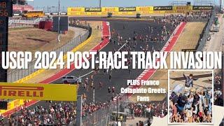 USGP 2024 Post-Race Track Invasion & Franco Colapinto greets fans chanting for him - COTA Austin TX