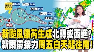 新颱風「康芮」生成北轉或西進？新一波雨帶接力「周五白天起往南」！@newsebc