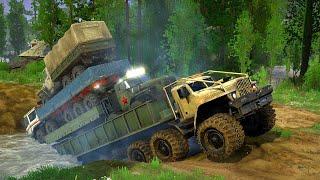 Powerful trucks conquer dangerous roads - Spintires Mudrunner