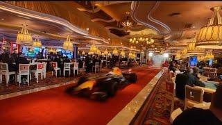 Sergio Perez driving through the Wynn Casino