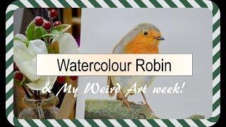  Watercolour Robin + weird art week @The Art Hive