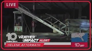 Gas station damaged in New Port Richey following Hurricane Helene