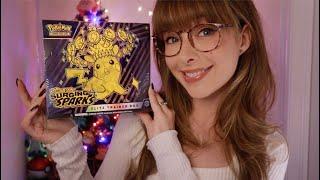 ASMR ️Pikachu Hunt Continues! ϞϞ(๑ ․̫ ๑) Surging Sparks ETB Unboxing / Pokémon Card Opening!