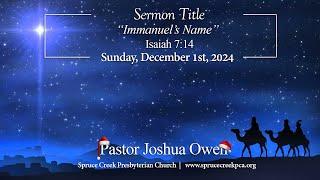 Spruce Creek Presbyterian Church - December 1st  - 11:00am Service