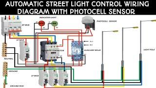 AUTOMATIC STREET LIGHT CONTROL WIRING DIAGRAM WITH PHOTOCELL SENSOR  | POWER WIRING DIAGRAM