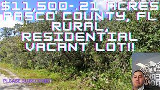 $11,500- .21 Acres in New Port Richey, FL.  AG-Residentially Zoned lot with power at the street!