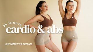 30 MIN LOW IMPACT CARDIO AND ABS HOME WORKOUT- No Repeats | Strengthen Your Belly | Burn Calories