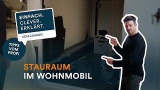 Staumraum im Wohnmobil: Gepäck sicher & ordentlich unterbringen | Einfach. Clever. Erklärt. | Carado