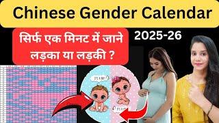 Latest Chinese Calendar Baby Gender Prediction 2025 |गर्भ में बेटा कैसे जाने Chinese Gender Calendar