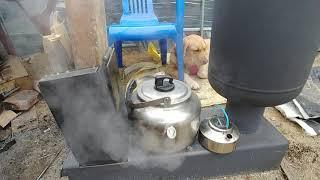 따뜻한 거꾸로타는화목난로 귀농귀촌 필수품 Rocket Stove 겨울난방 하우스난방   나도자연인  .