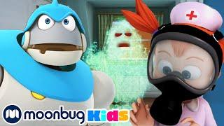 Germ Fight - with Subtitles | Arpo the Robot | Cartoons for Kids | Moonbug Literacy