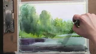 Landscape Painting Tutorial | The Simple WATERCOLOR Technique