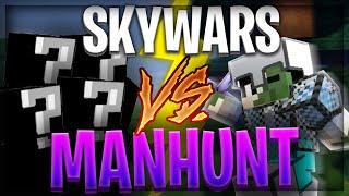 Skywars Manhunt 4v1 but I'm MOBILE!