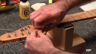 ESP Guitars: Restringing a guitar with a Floyd Rose