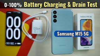 Samsung Galaxy M15 5G Battery Charging and Drain Test - Benchmark, Gaming, Review e.t.c