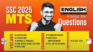 SSC MTS English Classes 2025 | SSC MTS English Most Important Questions | English By Shanu Sir