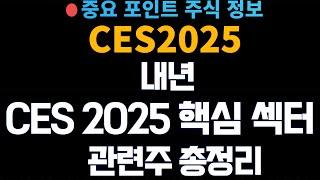 [특별관련주] CES2025년 아무도 알려주지 않았던 핵심 섹터와 가장 중요한 관련주 총정리!!