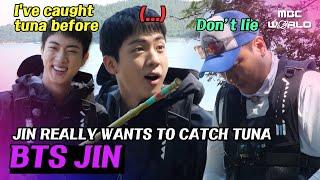 [ENG/JPN/ESP] Jin said he caught tuna before but Jung-hwan never trust #BTS #JIN