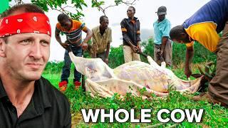 Bizarre African Food!! Zimbabwe Village Cooks Whole Cow!!