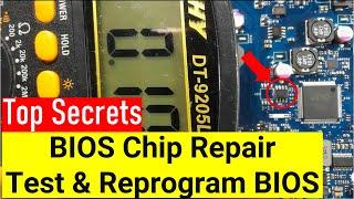 BIOS Chip Repair, Complete Tutorial -Test & Reprogram the BIOS, Circuit Diagram & Pin Configuration