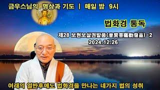 [금우스님 라이브 #1407]  한글법화경 통독 / 여래의 열반후 법화경을 만나려거든 네가지 법을 성취하라 / 2024.12.26