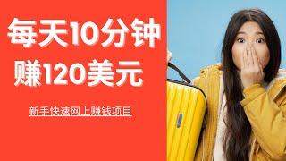 2021网赚，给新手分享一个每天10分钟可以赚到120美元的网上赚钱项目，新手赚钱项目，教你如何快速赚钱