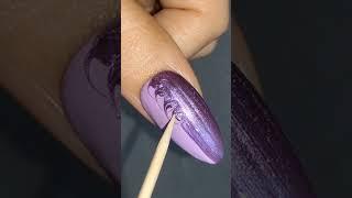 Purple Toothpick Nail Art ideas #shorts #nailart2023 #youtubeshorts #toothpicknailart #1minutenailar