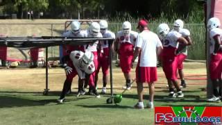 Fresno State football fall practice defensive line drills - 8/24/13