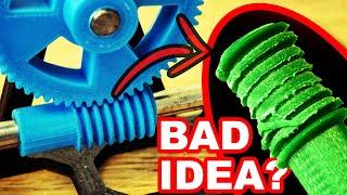 3D Printed WORM GEAR - Can u Really Use Them? (PLA vs PETG vs ABS)