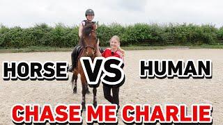 HORSE VS HUMAN CHASE ME CHARLIE - WHO CAN JUMP THE HIGHEST? - RAIN VS DOROTHY