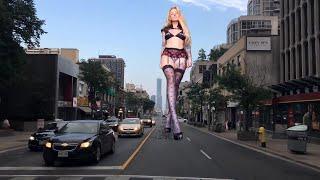 Giantess chases you in city