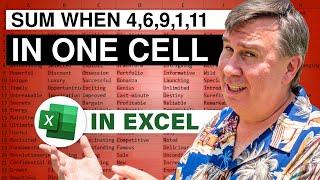 Excel - Sum The Comma Delimited Numbers From One Cell - Episode 2552b