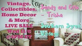 Exclusive Live Sale Incredible Deals on Unique Vintage Home Décor | Nov 6 @4pm et (1pm pt)