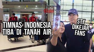 Momen Timnas Indonesia dan Shin Tae-yong Tiba di Tanah Air Seusai Lawan Bahrain dan China