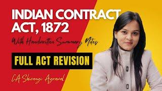 Indian Contract Act 1872 | Full ICA Revision Lecture | CMA Inter, CA Foundation & CMA Foundation