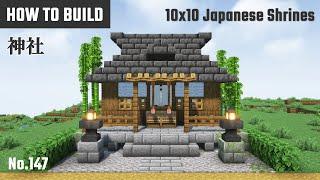 マイクラ和風建築：小さい神社の作り方。賽銭箱と祭壇。10x10ブロックで簡単に。No.147【Minecraft】