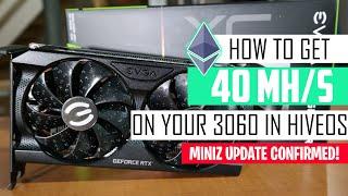 How to Unlock RTX 3060 Ethereum Hashrate in HiveOS with MiniZ Miner