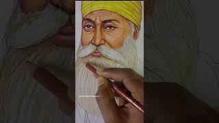 Guru Nanak Dev Ji Drawing colour ️️‍🩹 Waheguru ji #shorts #gurunanakdevji #drawing #waheguruji