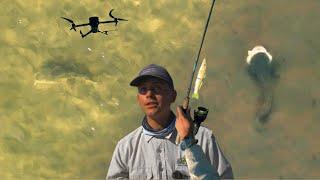 Flathead Fishing With A Drone, A Birds Eye View | Glide Bait fishing