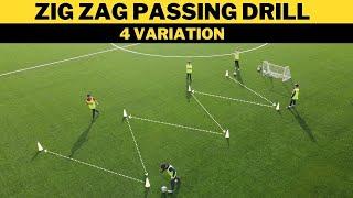 Zick-Zack-Passspiel | 4 Variationen | U11 U12 U13