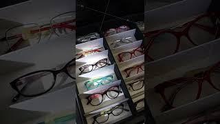 Vision care includes a tray of various glasses for Eyewear, Art, events