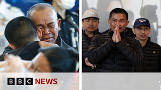 Thai hostages released by Hamas arrive home in Bangkok | BBC News