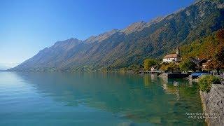 4K Lake Brienz Berner Oberland SWITZERLAND アルプス山脈