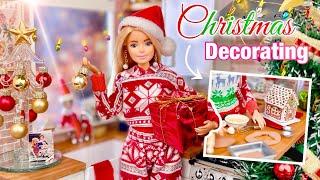 Decorating Emily’s NEW Kitchen For CHRISTMAS! + Making Barbie Doll Baked Goods