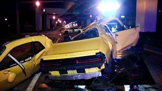 Bad DODGE challenger car crash