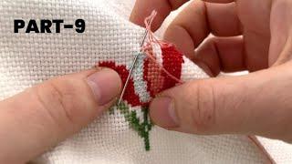 Yeni başlayanlar için etamin havlu işleme / cross stitch towel embroidery for beginners | PART-9 |