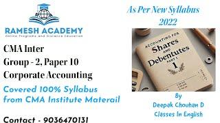 CMA Inter Group 2 | Corporate Accounting | Accounting for Shares and Debentures class 1 in English