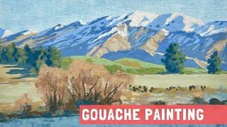 How to Paint a MOUNTAIN LANDSCAPE Using GOUACHE