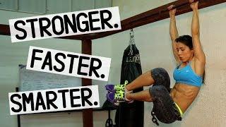 Female Fitness Motivation -AB, Pull-Ups and Punching Bag