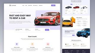 Build A Responsive Car Rental Website Using HTML CSS & JavaScript | With Source Code